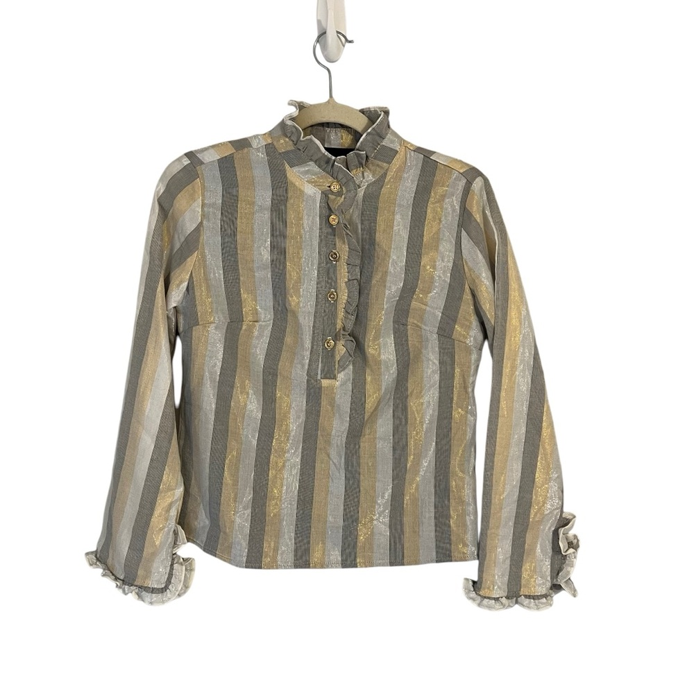NWT Never A Wallflower Shiny Stripe Blouse